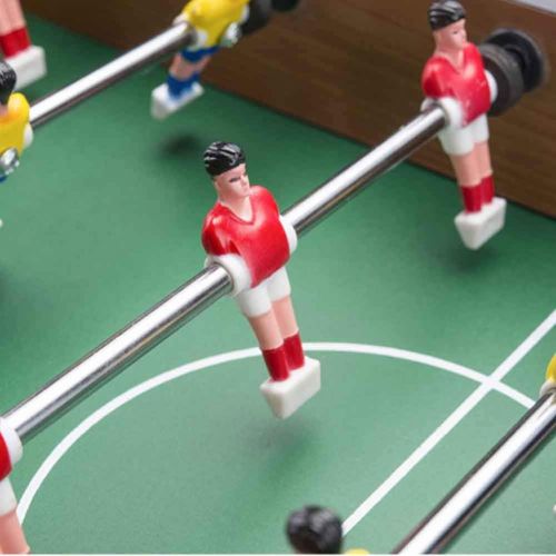  PURATEN 14 Foosball Table, Wooden Soccer Game Tabletop for Kids Educational Toy, Mini Indoor Table Soccer Set for Game Rooms, Parties, Family Night