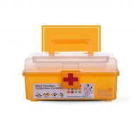 Kaiyitong First Aid Kit; Household Portable Medicine Box, Outdoor First Aid Kit, Blue/Orange / 26 16 15 cm (Color : Orange)