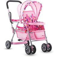 Joovy Toy Doll Caboose Tandem Stroller - Pink Dot