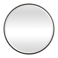 Uttermost Round Wall Mirror in Rustic Black