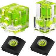 Anwenk Hot Shoe Level Camera Bubble Level Hot Shoe Spirit Level Hot Shoe Cover (Includes 3 Axis Bubble Level, 2 Axis Bubble Level and 1 Axis Hot Shoe Cover) Combo Pack