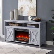 HomeTeks Tv Fireplace Stand Electric Fireplace Tv Stand-Fireplace Console Tv Stand, for Tvs Up to 65 Inch, Light Gray-Turn Up The Ambiance of Your Room