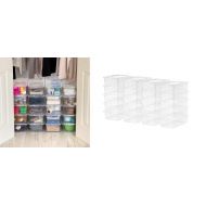Mainstay 5 Quart/1.25 Gallon Shoe Box Storage, Snap-Tight Lid, Clear, 20 Pack