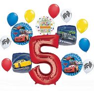 Mayflower Products Disney Cars Party Supplies Lightning McQueen 5th Birthday Balloon Bouquet Decorations 15 pieces