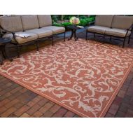 Safavieh Courtyard Collection CY2653-3202 Terracotta and Natural Indoor/ Outdoor Area Rug, 5 feet 3 inches by 7 feet 7 inches (53 x 77)