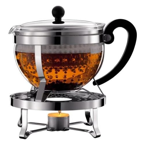  [아마존베스트]Bodum CHAMBORD SET: tea maker with plastic filter, 1.3 l, with rechaud