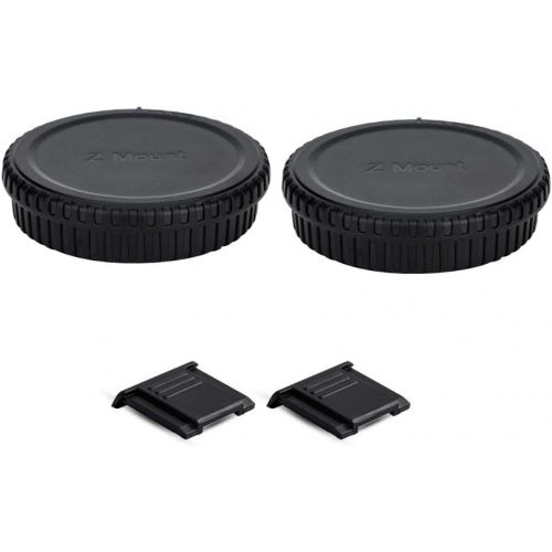  PROfezzion 2 Pack Z Mount Body Cap Cover & Rear Lens Cap for Nikon Z7 Z7II Z6 Z6II Z5 Z50 Z fc Zfc Mirrorless Camera and Z Mount Lenses,with 2 Extra Hot Shoe Covers to Protector The Camera Ho