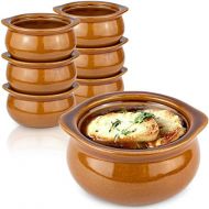 [아마존베스트]Fit Meal Prep [6 Pack] 10 Oz French Onion Soup Crock - Brown Premium Ceramic Porcelain Bowls, Microwave Oven Safe, For Soup, Stews, Chilis, Baked Beans, Mac and Cheese