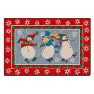 C&F Home Skiing Snowman Hooked Rug, 2 x 3 , Red