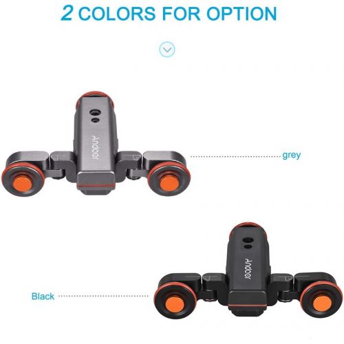  Andoer Track Dolly L4 PRO 3-Wheels Wireless Camera Video Auto Dolly Motorized Electric Track Rail Slider Dolly Car with Wireless Remote Control 3 Speed for DSLR Camera iOS Android