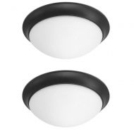 Designers Fountain EVLED1022-34D-2 Satin Bronze LED Flush Mount with Frosted White Glass (2-Pack), 2 Piece