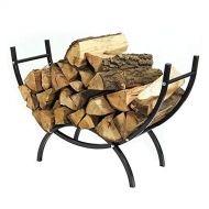 WMMING 35.8inch Wide Firewood Log Holder, Free Standing Stove Fireplace Wood Stacking Rack, for Indoor & Outdoor Use, Metal Fire Pit Hearth Decor, Black Solid and Practical