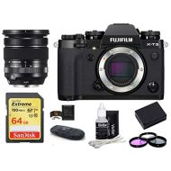 FUJIFILM X-T3 Mirrorless Digital Camera Body with XF 16-80mm f/4 R OIS WR Lens Bundle, Includes: SanDisk 64GB Extreme SDXC Memory Card, Card Reader, Memory Card Wallet + More (8 It