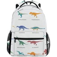 Senya School Backpack Dinosaurs Colored Bookbag for Boys Girls Travel Bag