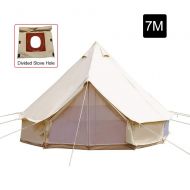 Alvantor PlayDo 7M/23ft Extra Large 4 Season Cotton Canvas Tent Luxury Glamping Yurts Tent for Family or Campers Group Camping Hiking Hunting Party
