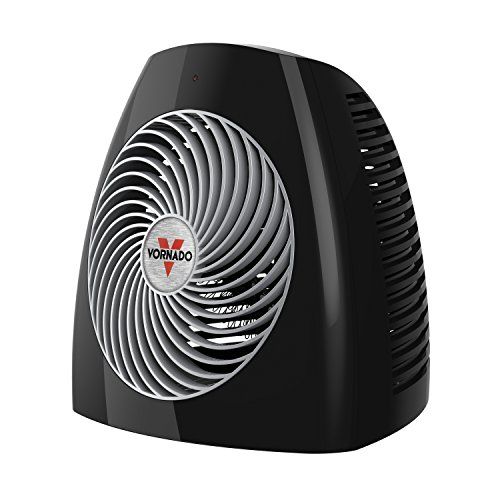 보네이도 Vornado MVH Vortex Heater with 3 Heat Settings, Adjustable Thermostat, Tip-Over Protection, Auto Safety Shut-Off System, Whole Room, Black