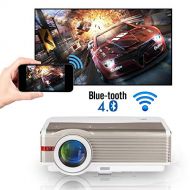 ZCGIOBN 6200 Lumens WXGA LCD HD WiFi Bluetooth Projector Support 1080P Airplay LED Android Home Theater Video Projector Outdoor Wireless HDMI USB VGA AV Audio for Phones TV DVD PS4 Laptop