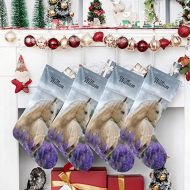NZOOHY Beautiful Palomino Horse Personalized Christmas Stocking with Name, Custom Decoration Fireplace Hanging Stockings for Family Ornaments Holiday Party