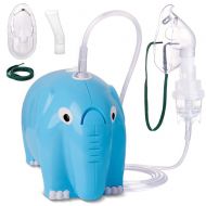 GoorDik Cartoon Elephant Cool Mist Inhaler Compressor System Machine Quiet Low Noise Cute Design for Child Infant with Tubing Kit