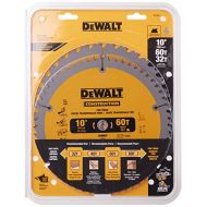 DEWALT 10-Inch Miter / Table Saw Blades, 60-Tooth Crosscutting & 32-Tooth General Purpose, Combo Pack (DW3106P5)