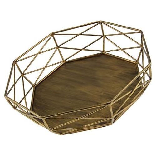  LOVIVER Geometric Shape Tray for Dessert Hollow Out Table Decorating Basket Cake Stands Vintage Style - Gold