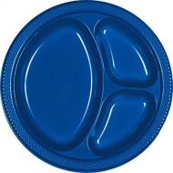 Amscan Bright Royal Blue Divided Plastic Plates | 10.25 | Pack of 20 |Party Supply