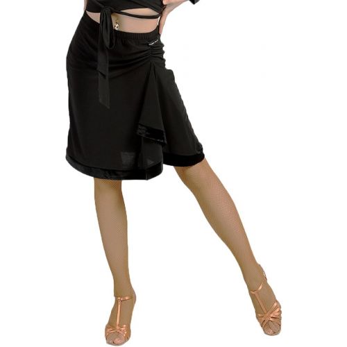  GloriaDance G2026 Latin Ballroom Dance Professional Irregular Folding Surface Velvet Edge Skirt