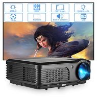 ZCGIOBN LED Video Projector, Support HD 1080P 4400 Lux Home Cinema Projector with HDMI Input, 200” Display, Built-in Dual Speakers, Compatible with iPhone, Laptop, PC, DVD, PS4 for Outdoor