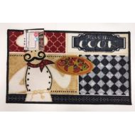 The Pecan Man CHEF KISS THE COOK, PRINTED KITCHEN RUG (non skid back) ,1Pcs 18x30