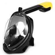 AKBQ Full Face Snorkeling Mask- Easy Breathing Snorkel Mask Snorkeling Set, 180° Seaview Anti-Fog Anti-Leak Design Swimming Diving Masks