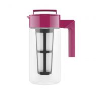 Takeya Iced Tea Maker with Patented Flash Chill Technology Made in USA, 1 Quart, Raspberry