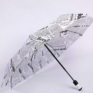 ZZSIccc Parasol Fully Automatic Tri-Fold Retro British Newspaper Umbrella Sunscreen Umbrella