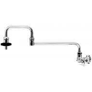 T&S Brass B-0594 Pot Filler with Wall Mount, Single Control, 24-Inch Double-Joint Nozzle and Insulated On-Off Control