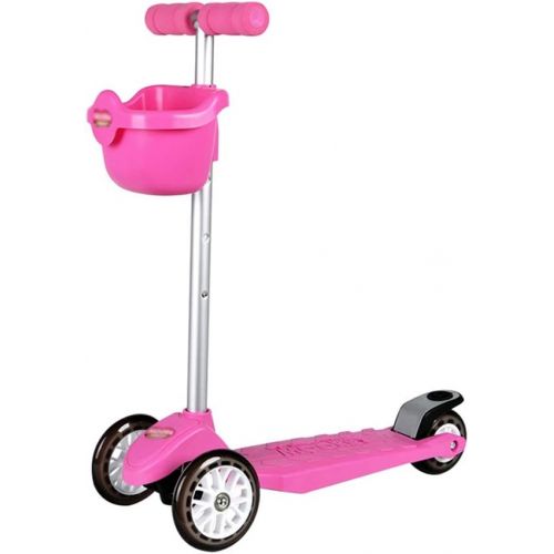  Kinder Roller Dreiradscooter Roller 2-6-8-12 Dreirad-EIN-Fuss-Roller Verstellbarer FANJIANI (Farbe : Rosa)