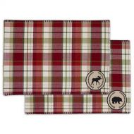 Design Imports DII Holiday Printed Placemat with Reversible Back - Set of 2 (Bear Moose)