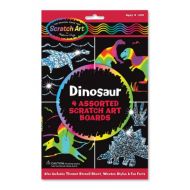 Melissa & Doug Scratch Art Activity Kit: Dinosaurs - 4 Holographic Boards