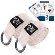 [아마존베스트]petes choice Set of 2 2.4 m Cotton Yoga Straps with D Ring - Includes eBook I for Pilates, Yoga and Fitness Training I for Stretching, More Flexibility and Balance I Yoga Strap