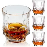 [아마존베스트]GLASKEY Whiskey Glasses, Set of 4 Scotch Glass Tumblers for Drinking Bourbon, Cognac, Irish Whisky, Large 7-12oz Premium Lead-Free Crystal Old Fashioned Glass (10oz, 3.0 (W) x 3.2(