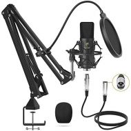 [아마존베스트]XLR Condenser Microphone, TONOR Professional Kidney Studio XLR Microphone Kit with T20 Microphone Boom, Microphone Spider, Pop Filter for Recording, Podcasting, Voice Over, Streami