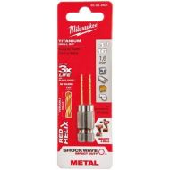 Milwaukee RED HELIX 1/4 Hex Shank Impact Drill Bits 1/16 Pack of 2
