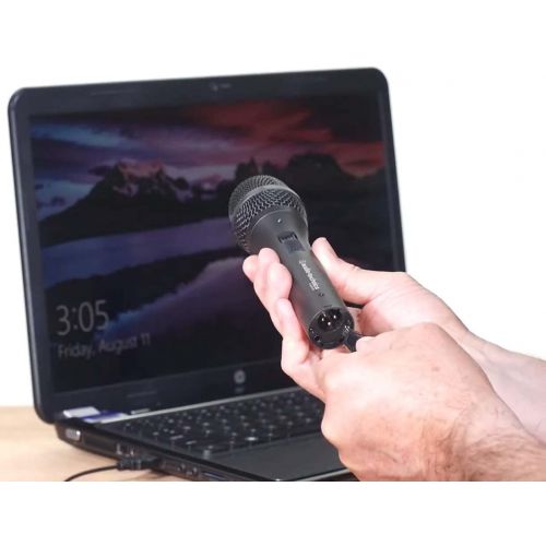 오디오테크니카 Audio-Technica AT2005USB Cardioid Dynamic USB/XLR Microphone for PA Systems, Windows and Mac Bundle with Blucoil Pop Filter, 6 Dimmable Selfie Ring Light, and 3-FT USB 2.0 Type-A E