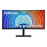SAMSUNG 34” S65UA Series Computer Monitor, Ultrawide QHD Screen, HDR10, 100Hz, Curved, USB- C, Adjustable Stand, Intelligent Eye Care, LS34A650UXNXGO, Black