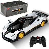 BEZGAR Licensed RC Series, 1:24 Scale Remote Control Car Pagani Zonda R Electric Sport Racing Hobby Toy Car Model Vehicle for Boys and Girls Teens and Adults Gift (White)