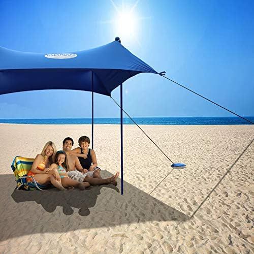  [아마존베스트]UMARDOO Family Beach Tent with 4 Aluminum Poles, Pop Up Beach Sunshade with Carrying Bag