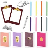 Sumind 4 Pieces Miniature Book with 8 Pieces Miniature Pencil and 2 Pieces Miniature Clipboard Dollhouse Toy Home Miniature Model DIY Decor Doll House School Accessories Coloring House Pl