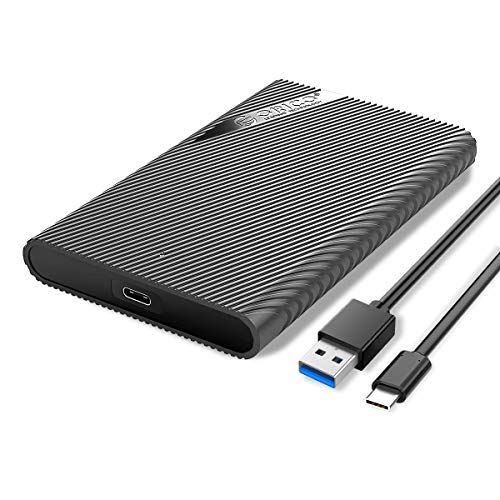  ORICO 2.5 inch External Hard Drive Enclosure USB3.1 Gen1 Type-C to SATA for 7/9.5mm HDD/SSD Tool Free Max 4TB Support UASP Compatible with PS4,Xbox,PC,TV,Samsung,WD -2521C3