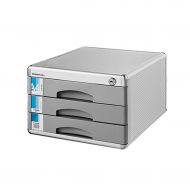 ZCCWJG File Cabinet, Desktop high Drawer Office Storage Box Lockable (Aluminum Alloy) 30 36 20.5CM (Size: 3 Layers)