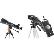 Celestron 22065 Astro Master 102AZ Refractor Telescope, Blue and Basic Smartphone Adapter 1.25 Capture Your Discoveries, Black