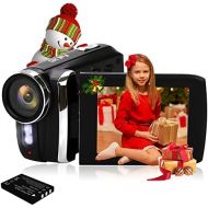 [아마존베스트]Vmotal GDV5250 Rechargeable Digital Camera FHD 1080P 12MP DV Camcorder 270 Degree LCD Rotating Screen Camcorder for Kids/Beginner/Elderly People