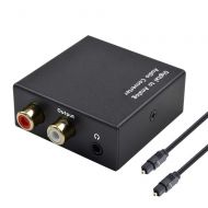 Vergissm DAC Digital to Analog Audio Converter SPDIF Coaxial Toslink to Analog Stereo L/R RCA 3.5mm Jack Audio Adapter with Optical Cable PS3 HD DVD PS4 Amps…
